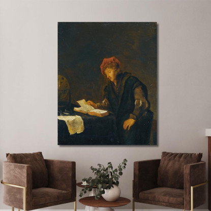 Un Giovane Che Legge Jan Steen jsn12 quadro stampato su tela