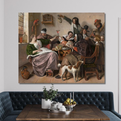 Come Cantano I Vecchi Così Fischiano I Giovani Jan Steen jsn16 quadro stampato su tela
