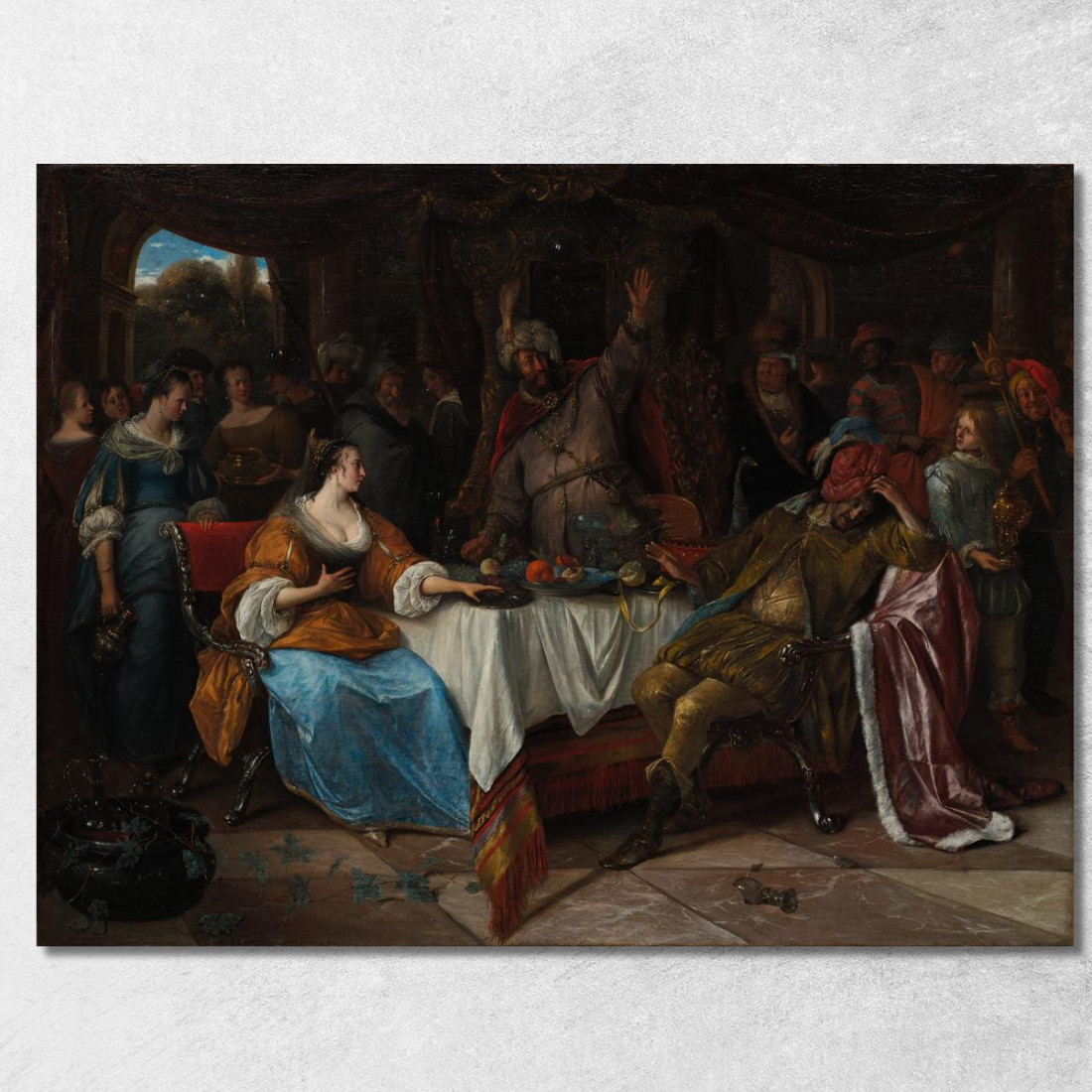 Ester Assuero E Aman Jan Steen jsn25 quadro stampato su tela Ester Assuero E Aman Jan Steen jsn25 quadro stampato su tela