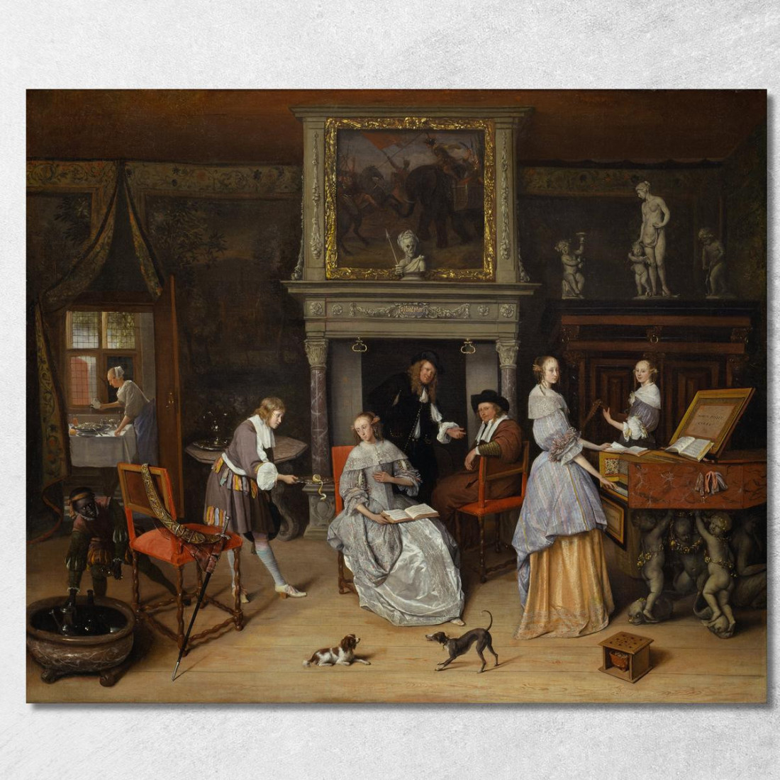 Interno Fantastico Con Jan Steen E La Famiglia Di Gerrit Schouten Jan Steen jsn27 quadro stampato su tela Interno Fantastico Con Jan Steen E La Famiglia Di Gerrit Schouten Jan Steen jsn27 quadro stampato su tela