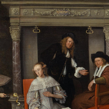 Interno Fantastico Con Jan Steen E La Famiglia Di Gerrit Schouten Jan Steen jsn27 quadro stampato su tela