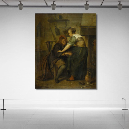 Osteria Con Ospite E Cameriera Jan Steen jsn32 quadro stampato su tela