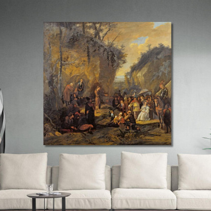 Giovanni Battista Predica Jan Steen jsn35 quadro stampato su tela