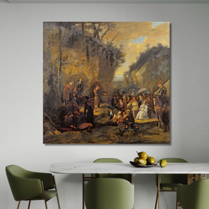 Giovanni Battista Predica Jan Steen jsn35 quadro stampato su tela