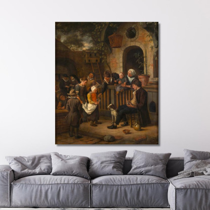 Il Piccolo Questuante Jan Steen jsn36 quadro stampato su tela