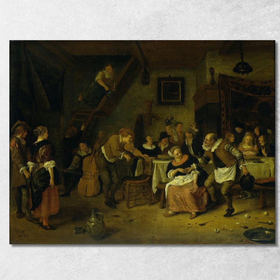 Matrimonio Contadino Jan Steen jsn41 quadro stampato su tela Matrimonio Contadino Jan Steen jsn41 quadro stampato su tela