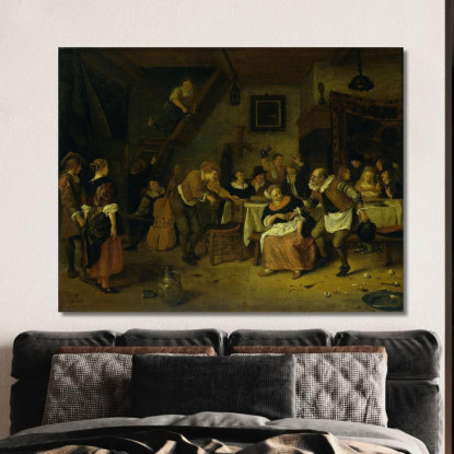 Matrimonio Contadino Jan Steen jsn41 quadro stampato su tela