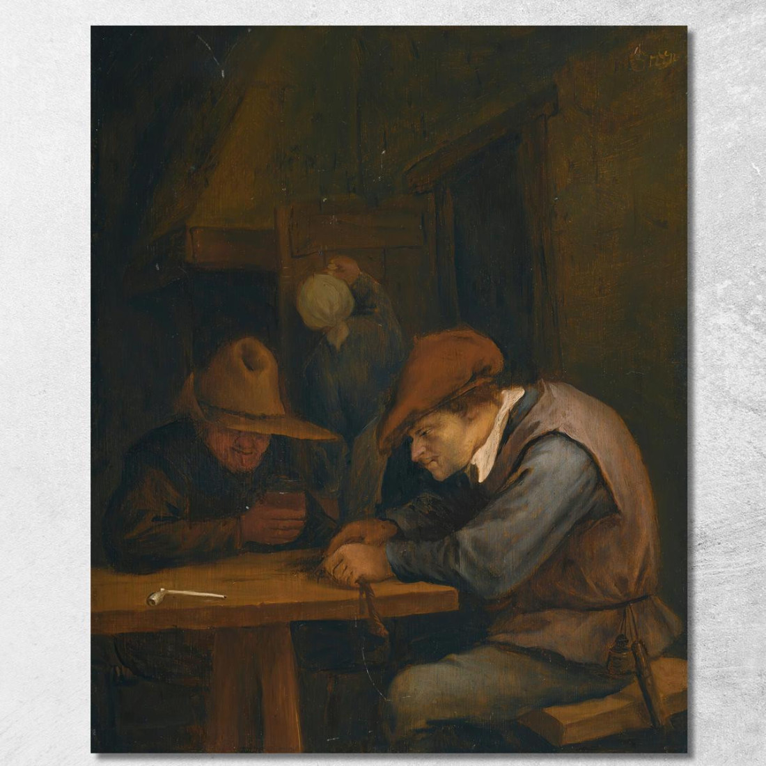 Contadini Che Bevono E Tagliano Tabacco In Un'Osteria Jan Steen jsn42 quadro stampato su tela Contadini Che Bevono E Tagliano Tabacco In Un'Osteria Jan Steen jsn42 quadro stampato su tela