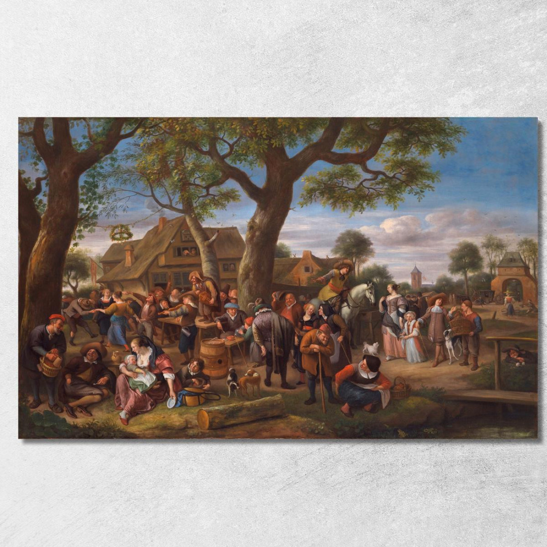 Contadini Che Si Divertono Fuori Da Un'Osteria Jan Steen jsn43 quadro stampato su tela Contadini Che Si Divertono Fuori Da Un'Osteria Jan Steen jsn43 quadro stampato su tela