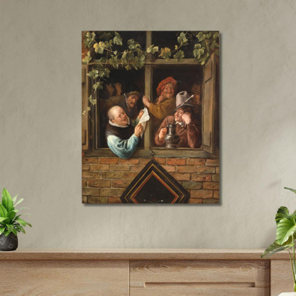 Retori A Una Finestra Jan Steen jsn46 quadro stampato su tela