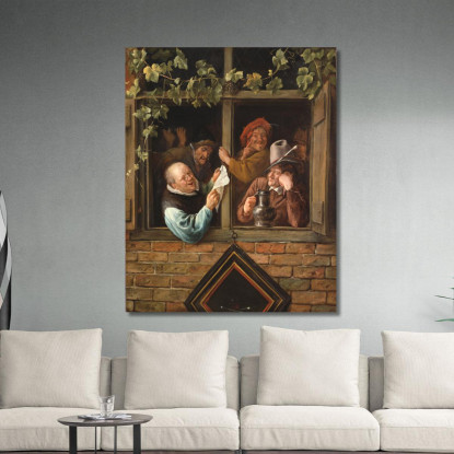 Retori A Una Finestra Jan Steen jsn46 quadro stampato su tela