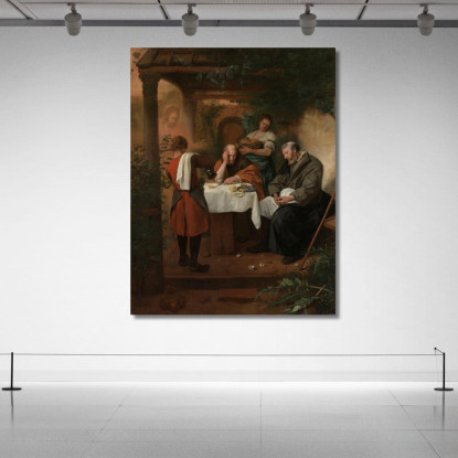 Cena In Emmaus Jan Steen jsn50 quadro stampato su tela