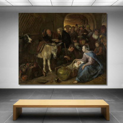 L'Adorazione Dei Pastori Jan Steen jsn52 quadro stampato su tela