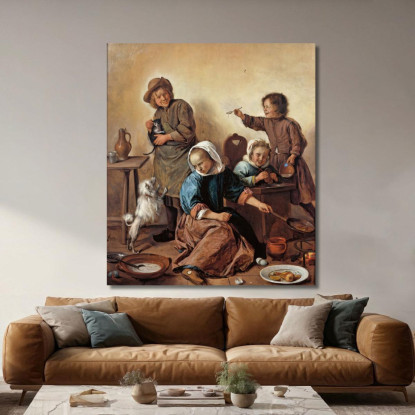 Il Pasto Dei Bambini Jan Steen jsn55 quadro stampato su tela