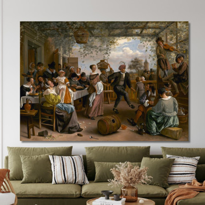 La Coppia Che Balla Jan Steen jsn56 quadro stampato su tela