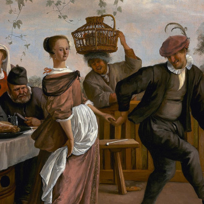 La Coppia Che Balla Jan Steen jsn56 quadro stampato su tela