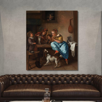 La Lezione Di Danza Jan Steen jsn57 quadro stampato su tela