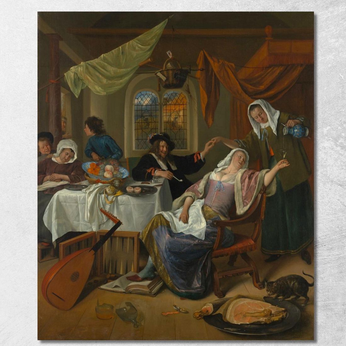 La Casa Dissoluta Jan Steen jsn58 quadro stampato su tela La Casa Dissoluta Jan Steen jsn58 quadro stampato su tela