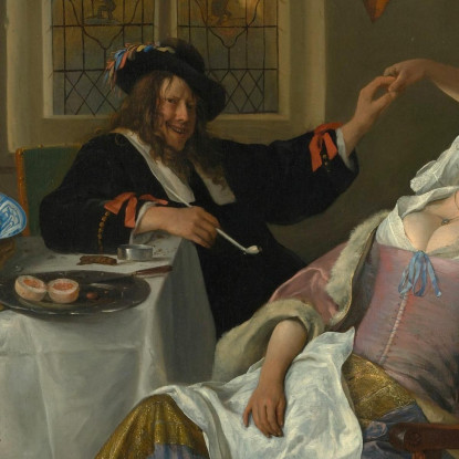 La Casa Dissoluta Jan Steen jsn58 quadro stampato su tela
