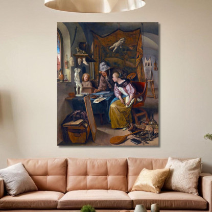 La Lezione Di Disegno Jan Steen jsn60 quadro stampato su tela
