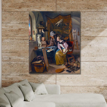 La Lezione Di Disegno Jan Steen jsn60 quadro stampato su tela