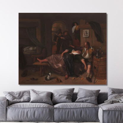 La Coppia Ubriaca Jan Steen jsn61 quadro stampato su tela