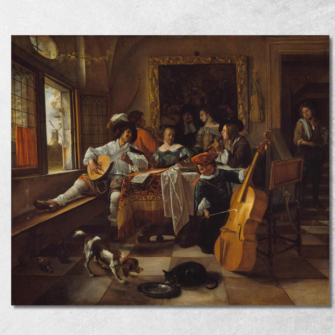 Il Concerto Di Famiglia Jan Steen jsn63 quadro stampato su tela Il Concerto Di Famiglia Jan Steen jsn63 quadro stampato su tela