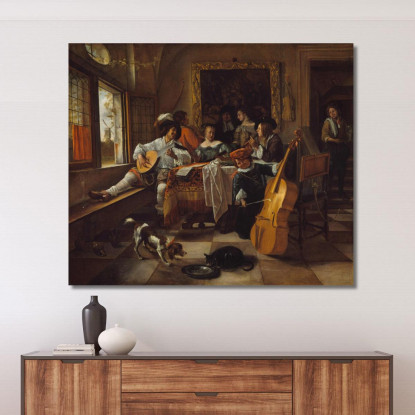 Il Concerto Di Famiglia Jan Steen jsn63 quadro stampato su tela