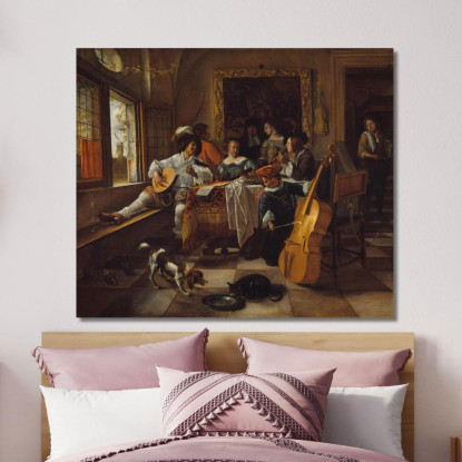 Il Concerto Di Famiglia Jan Steen jsn63 quadro stampato su tela