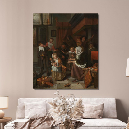 La Festa Di San Nicola Jan Steen jsn64 quadro stampato su tela