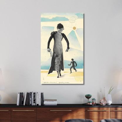 Grande Signora Piccolo Uomo Karl Wiener kwn226 quadro stampato su tela