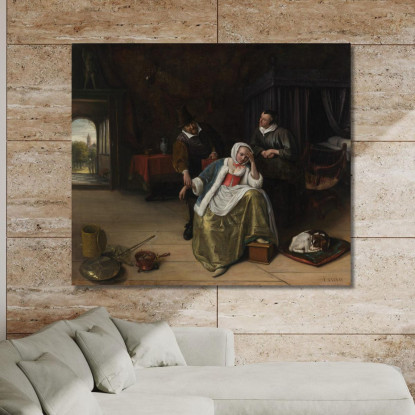 La Fanciulla Innamorata Jan Steen jsn69 quadro stampato su tela