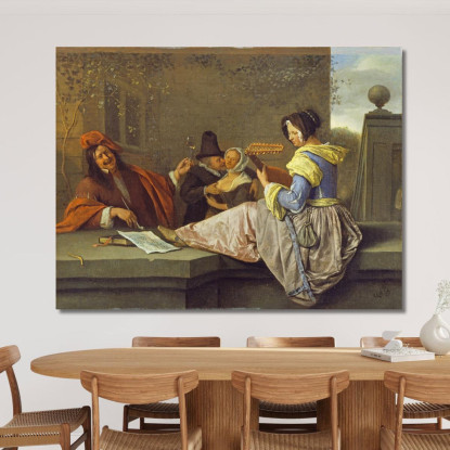 Il Suonatore Di Liuto Jan Steen jsn70 quadro stampato su tela