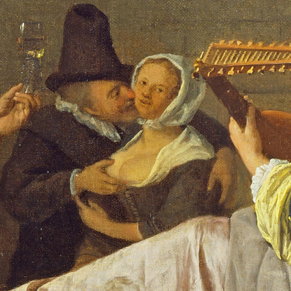 Il Suonatore Di Liuto Jan Steen jsn70 quadro stampato su tela