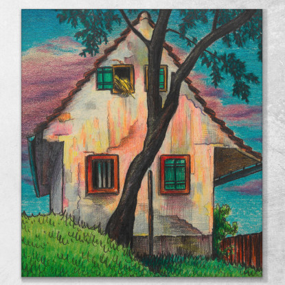 Casa La Sera Karl Wiener kwn227 quadro stampato su tela