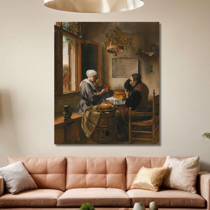 La Preghiera Prima Del Pasto Jan Steen jsn73 quadro stampato su tela