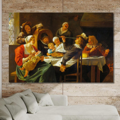 La Festa Della Dodicesima Notte Jan Steen jsn79 quadro stampato su tela