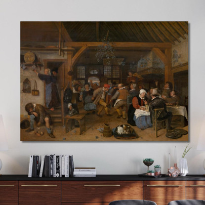 Il Banchetto Di Nozze Jan Steen jsn82 quadro stampato su tela