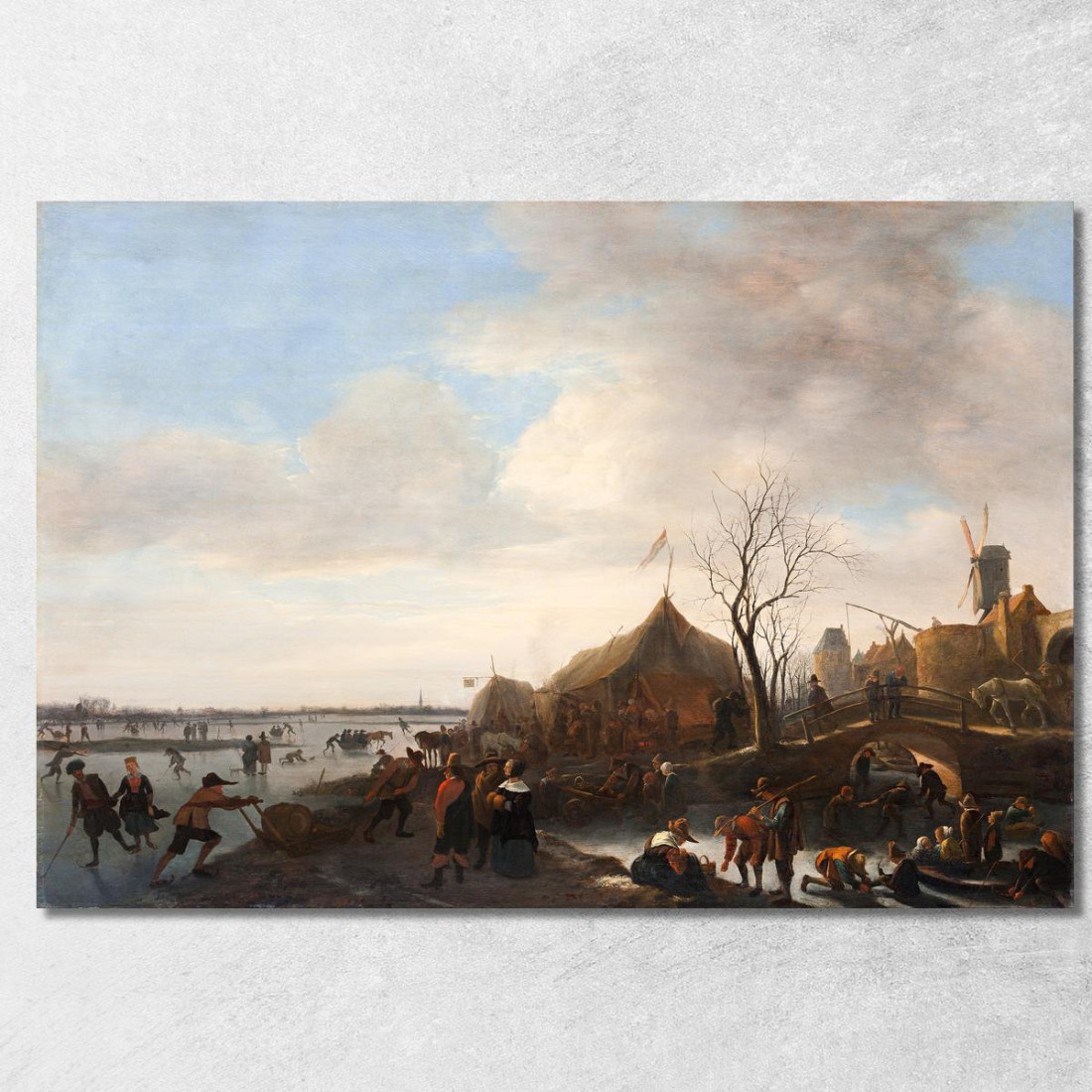 Scena Invernale Jan Steen jsn85 quadro stampato su tela Scena Invernale Jan Steen jsn85 quadro stampato su tela