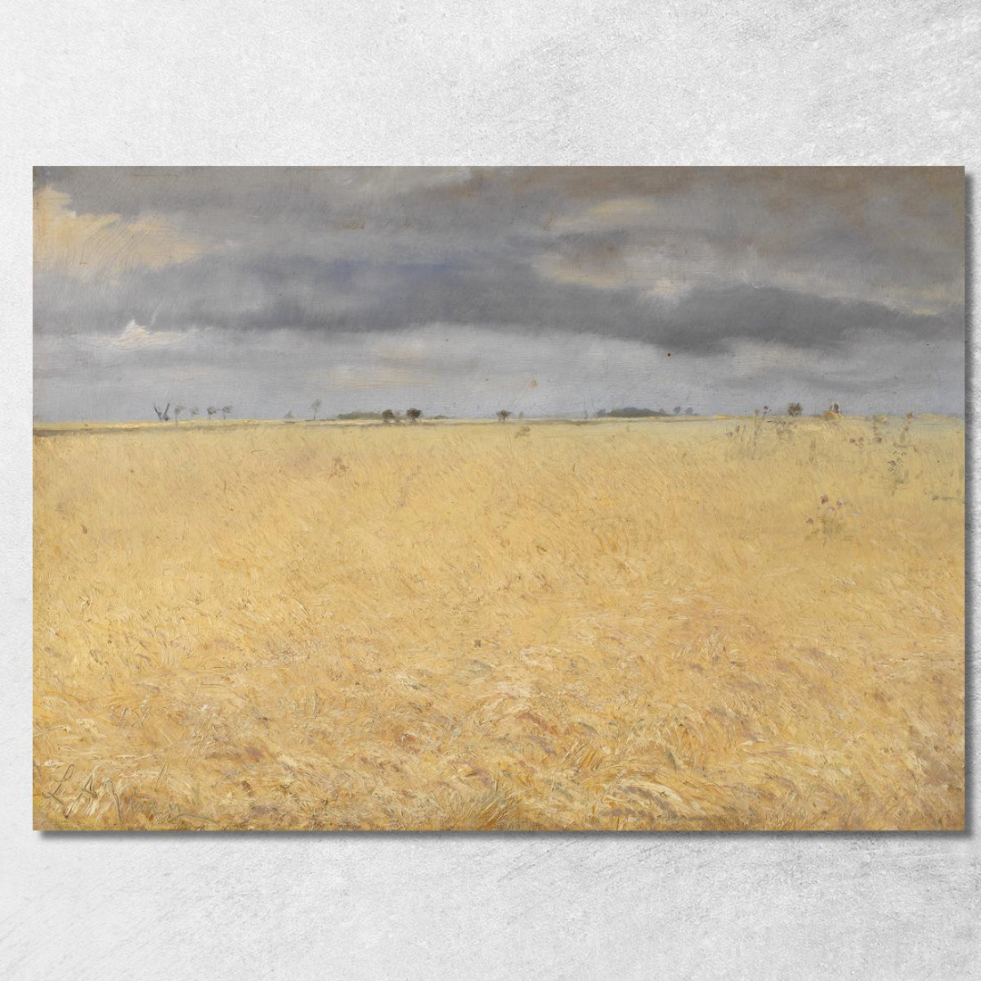 Un Campo Di Segale Vicino Al Villaggio Di Ring Laurits Andersen Ring lar3 quadro stampato su tela Un Campo Di Segale Vicino Al Villaggio Di Ring Laurits Andersen Ring lar3 quadro stampato su tela