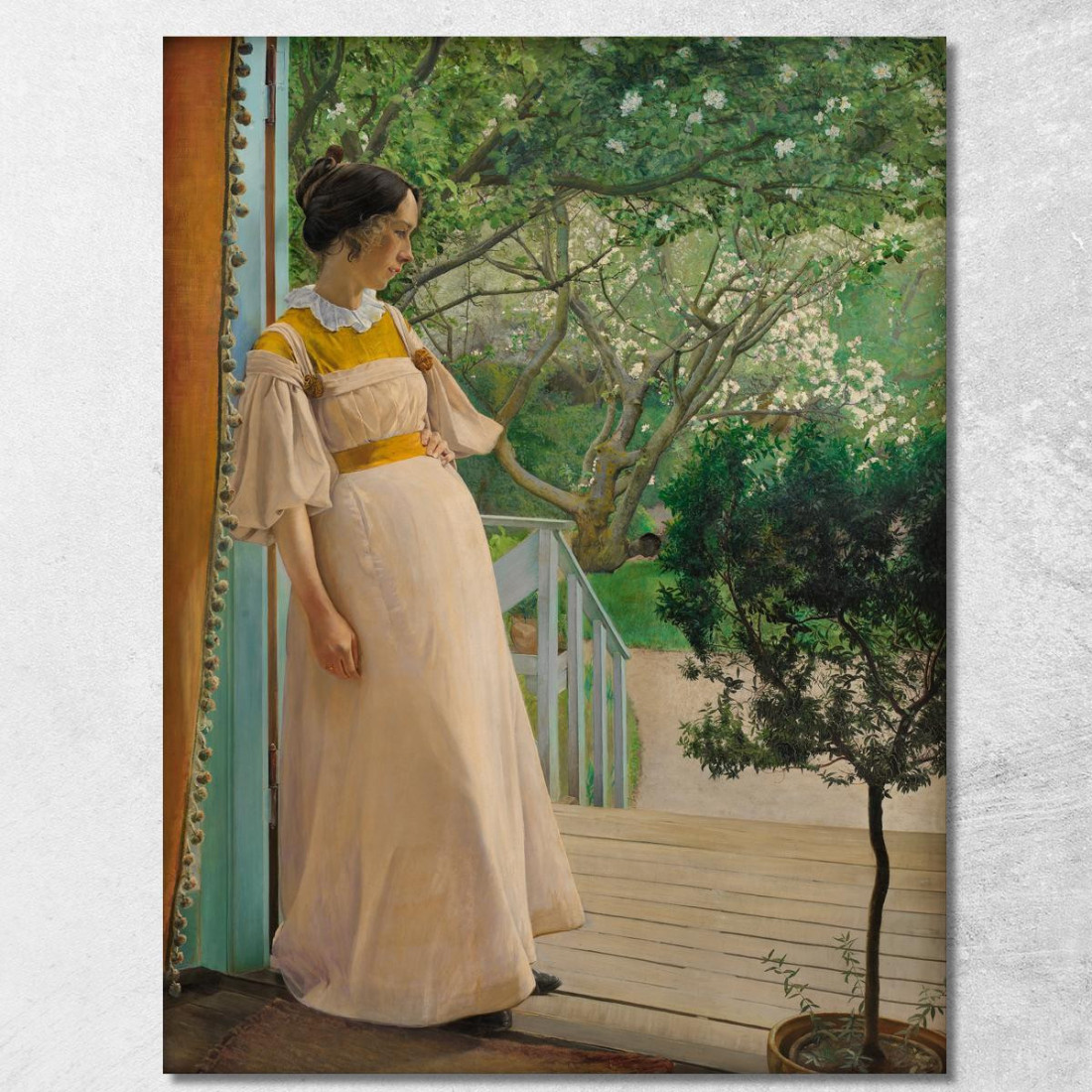 Alla Finestra Francese. La Moglie Dell'Artista Laurits Andersen Ring lar6 quadro stampato su tela Alla Finestra Francese. La Moglie Dell'Artista Laurits Andersen Ring lar6 quadro stampato su tela