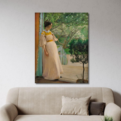 Alla Finestra Francese. La Moglie Dell'Artista Laurits Andersen Ring lar6 quadro stampato su tela