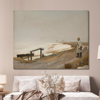 Giornata Invernale Nebbiosa. Karrebæksminde Laurits Andersen Ring lar14 quadro stampato su tela