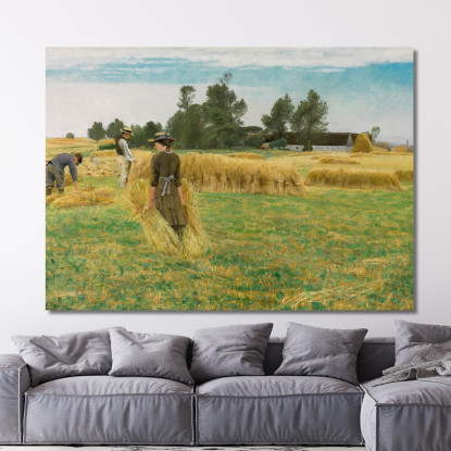 Tempo Di Raccolto A Ladby Laurits Andersen Ring lar16 quadro stampato su tela