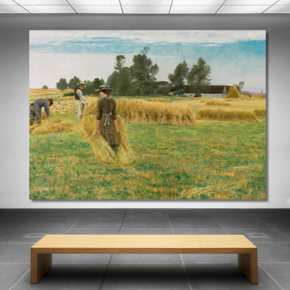 Tempo Di Raccolto A Ladby Laurits Andersen Ring lar16 quadro stampato su tela