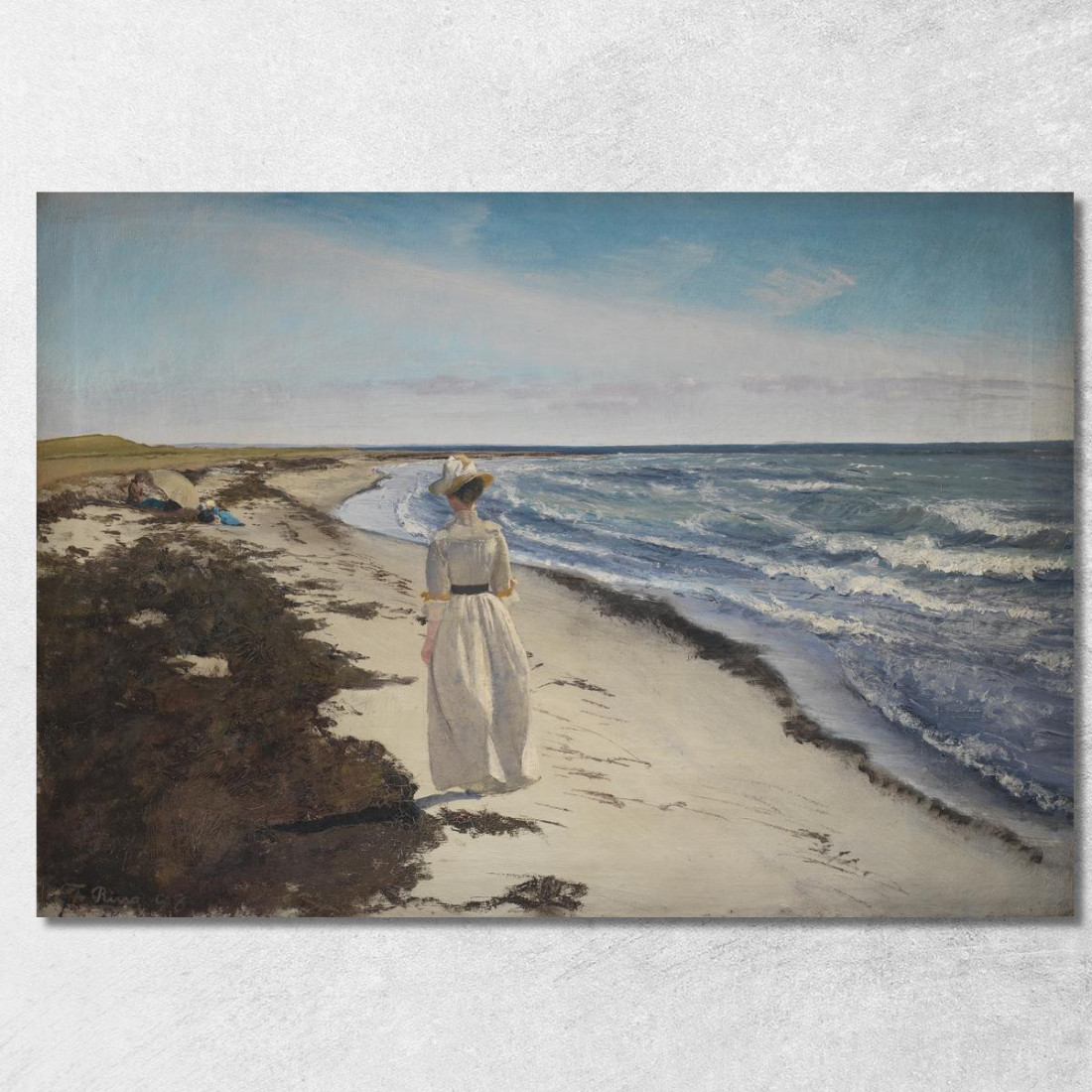 Signora Sulla Spiaggia Di Karrebæksminde Zelanda Laurits Andersen Ring lar24 quadro stampato su tela Signora Sulla Spiaggia Di Karrebæksminde Zelanda Laurits Andersen Ring lar24 quadro stampato su tela