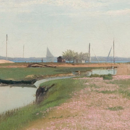 Il Fiume E Il Porto A Frederiksværk Laurits Andersen Ring lar33 quadro stampato su tela