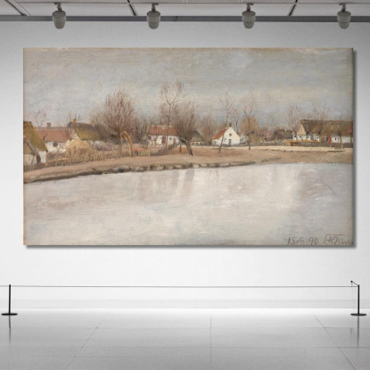 Lo Stagno Del Villaggio A Ring Zelanda Laurits Andersen Ring lar36 quadro stampato su tela