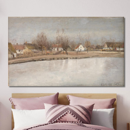 Lo Stagno Del Villaggio A Ring Zelanda Laurits Andersen Ring lar36 quadro stampato su tela