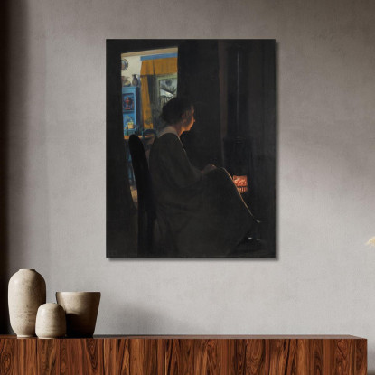 Crepuscolo. La Moglie Dell'Artista Laurits Andersen Ring lar38 quadro stampato su tela